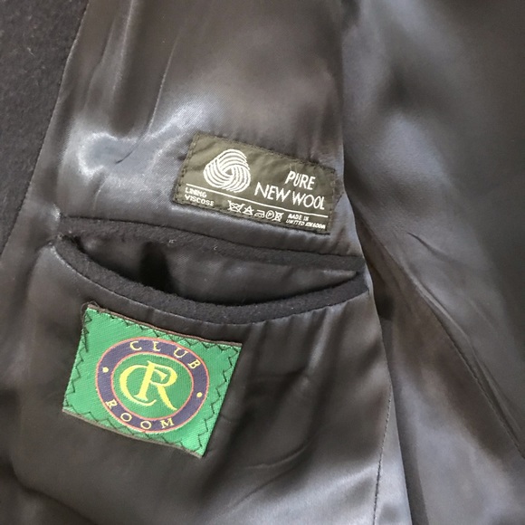 Long navy wool coat double breasted size 12/14 - Picture 5 of 8